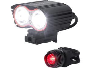 Bike Light Bicycle Light USB Rechargeable Super Bike Headlight and Back Light SetInstalls in Seconds Without Tools Powerful Bike Headlight fit for: Mountain road Bikes Front & Back Illumination