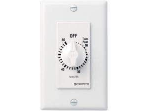 Intermatic FD60MWC 60-Minute Spring-Wound In-Wall Countdown Timer Switch for Auto-Off control of Fans and Lights White