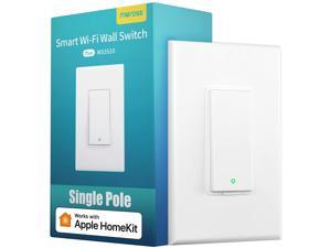 meross Smart Light Switch Supports Apple Homekit Siri Alexa Google Assistant & SmartThings 2.4Ghz WiFi Light Switch Neutral Wire Required Single Pole Remote Control Schedule1 Pack