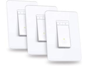 Kasa Smart Dimmer Switch by TP-Link Single Pole Needs Neutral Wire WiFi Light Switch for LED Lights Works with Alexa and Google Assistant UL Certified 3-Pack(HS220P3)