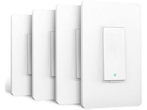 meross Smart Light Switch Compatible with Alexa Google Assistant and SmartThings Needs Neutral Wire Single Pole WiFi Wall Switch Remote Control Schedules No Hub Needed 4 Pack