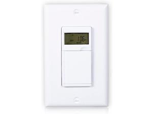 Maxxima Digital In-Wall 7 Day Programmable Timer Light Switch up to 18 On/Off Settings Adjusts for daylight savings time 3 Way Compatible Wall Plate Included White