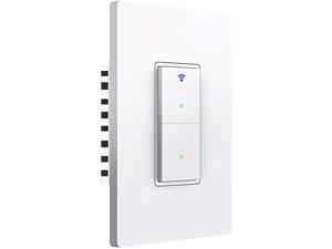 Smart Light Switch 2 Way WiFi Smart Switch Button Compatible with Alexa and Google Home Remote Control with Timing Funtion No Hub RequiredSmart Life APP Provides Control from Anywhere