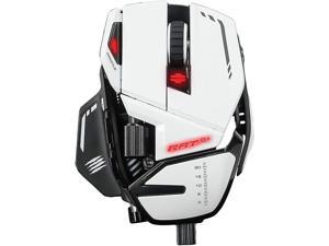 Mad Catz The Authentic R.A.T. 8+ Fully Adjustable Wired Gaming Mouse - 16000 DPI Optical Sensor - 11 Programmable Buttons and RGB Lighting - White