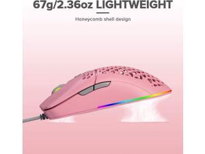 DELUX 67G (2.36oz) Wired Lightweight Gaming Mouse with 7200DPI RGB Backlit and 7 Programmable Buttons Honeycomb Shell Gaming Optical Mouse for PC Computer Laptop(M700BU(A725)(Pink)) DELUX 67G (2.36oz) Wired Lightweight Gaming Mouse with 7200DPI RGB Backlit and 7 Programmable Buttons Honeycomb Shell Gaming Optical Mouse for PC Computer Laptop(M700BU(A725)(Pink))