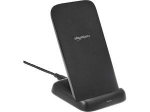Basics 10W Qi Certified Wireless Charging Stand iPhone 14131211X Samsung  with USB Cable No AC Adapter Black