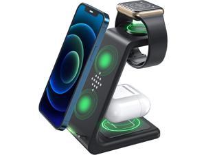 3 in 1 Wireless Charger Stand, Thunderobot Quick Charging Station Upgraded for iPhone 12/11/Pro/Max/XR/XS/XS Max/X/8/8 Plus, iWatch 6/SE/5/4/3/2, Airpods 2/Pro, Samsung and More Qi-enabled Phones