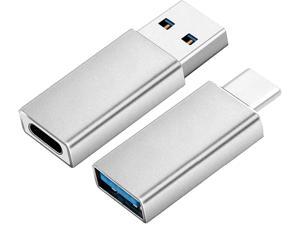 2 Pack USB Type C to USB + USB to C Adapter Converter Compatible with Laptops Power Banks Chargers and More Devices with Standard