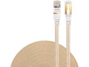 Cat 7 Ethernet Cable DanYee Nylon Braided 33ft CAT7 High Speed Professional Gold Plated Plug STP Wires CAT 7 RJ45 Ethernet Cable 3ft 10ft 16ft 26ft 33ft 50ft 66ft 100ft (Gold 33ft)