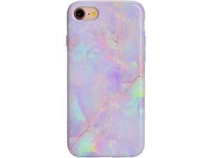 Caviar Compatible with iPhone SE 2020 Case iPhone 8 Case iPhone 7 Case Marble for Women  Girls  Cute Protective Phone Cover Pink Iridescent Holographic Blue