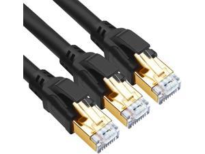 Ethernet Cable Xbox Router High Speed Network Cable with Gold Plated RJ45 Connector 40Gbps 2000Mhz S/FTP LAN Wires for Gaming 2 Pack Modem 26AWG Cat 8 6Feet LAN RJ45 Cable 