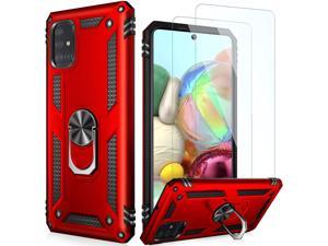 LUMARKE Galaxy A51 Case with Screen Protector??2 PackPass 16ft Drop Test Military Grade Heavy Duty Cover with Magnetic KickstandProtective Phone Case for Samsung Galaxy A51 Red