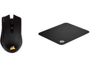 Corsair Harpoon RGB Wireless - Wireless Rechargeable Gaming Mouse & SteelSeries QcK Gaming Surface - Medium Cloth Mouse Pad of All Time - Optimized for Gaming Sensors