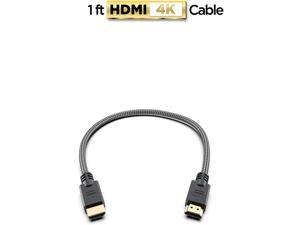 PowerBear 4K HDMI Cable 1 ft | High Speed Braided Nylon & Gold Connectors 4K @ 60Hz Ultra HD 2K 1080P & ARC Compatible | for Laptop Monitor PS5 PS4 Xbox One Fire TV Apple TV & More