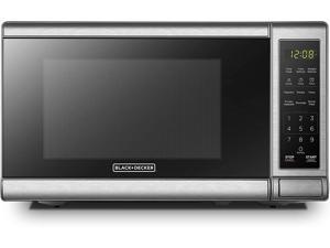 BLACK+DECKER EM720CB7 Digital Microwave Oven with Turntable Push-Button DoorChild Safety Lock700W Stainless Steel 0.7 Cu.ft BLACK+DECKER EM720CB7 Digital Microwave Oven with Turntable Push-Button DoorChild Safety Lock700W Stainless Steel 0.7 Cu.ft