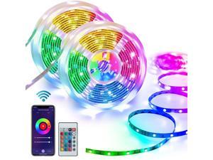 Homeyard Led Strip Lights 32.8FT LED Light for Bedroom WiFi RGB Light Strips Work with Alexa Google Assistant Remote APP Control Music Sync Rope Light Color Changing for Home Kitchen Tv Party DIY