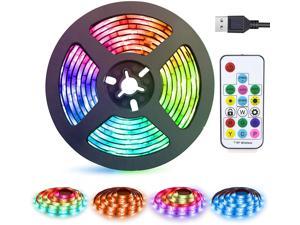 LED Strip Lights Battery Powered abtong RGB LED Battery Lights 17 Keys Remote Control 2PCS 6.56FT Waterproof LED Lights Strip Color Changing Flexible LED Rope Lights Kit for TV Party Home Decoration 