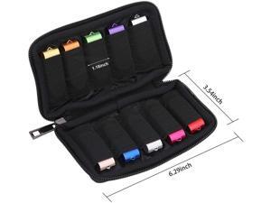 Lacdo USB Flash Drive Case Thumb Drive Houder Draagbare Elektronische Accessoires Opslagtas voor SanDisk met SamData zoals Samsung USB Flash Drives Jump Drive Memory Stick, SD-kaart, Kabels, Zwart