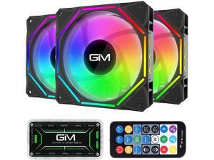 GIM KB-10 Pro RGB Case Fans 3 Pack 120mm Quiet Computer Cooling LED Fan for PC case and CPU Cooler Colorful Rainbow Speed Adjustable Cooler GIM KB-10 Pro RGB Case Fans 3 Pack 120mm Quiet Computer Cooling LED Fan for PC case and CPU Cooler Colorful Rainbow Speed Adjustable Cooler