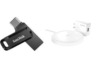 SanDisk 256GB Ultra Dual Drive Go USB Type-C Flash Drive with SanDisk Ixpand Wireless Charger 15W (Includes Quick Charge Adapter + USB Type-C Cable)