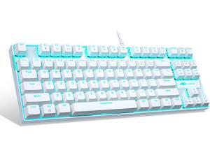 White Mechanical Gaming Keyboard MageGee MK-Star LED Backlit Keyboard Compact 87 Keys TKL Wired Computer Keyboard with Blue Switches for Windows Laptop Gaming PC White Mechanical Gaming Keyboard MageGee MK-Star LED Backlit Keyboard Compact 87 Keys TKL Wired Computer Keyboard with Blue Switches for Windows Laptop Gaming PC