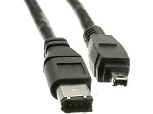Firewire 400 4 Pin to 6 Pin Cable, Male to Male iLink DV Cable, 6-Pin/4-Pin IEEE 1394a, Black, 6 Pin to 4 Pin Male to Male DV Cable 4-Pin to 6-Pin FireWire Cable Cord, 10 Feet, CableWholesale