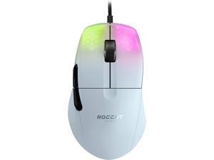 ROCCAT Kone Pro Lightweight Ergonomic Performance PC Gaming Mouse with 19K DPI Optical Sensor, Aluminum Titan Wheel Pro, & AIMO RGB Lighting - White