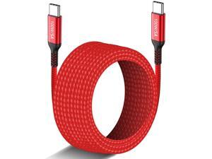 15FT Long USB-C to USB-C Cable 100W Type-C 20V/5A Fast PD Charger Braided Cord for MacBook Pro iPad Pro/iMac Air Samsung Galaxy S21 S20 Note 20 10 Tab S7 OnePlus 9 Sony PS5 Dell XPS Laptop Red 15FT Long USB-C to USB-C Cable 100W Type-C 20V/5A Fast PD Charger Braided Cord for MacBook Pro iPad Pro/iMac Air Samsung Galaxy S21 S20 Note 20 10 Tab S7 OnePlus 9 Sony PS5 Dell XPS Laptop Red