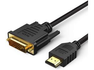 CableCreation HDMI to DVI Cable 6.6 Feet Bi-Directional HDMI Male to DVI(24+1) Male Braid Cable, Support 1080P for Raspberry Pi, Roku, Xbox One, PS4, PS3, Laptop, Blue-ray,