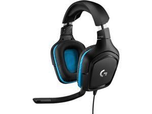 Logitech G432 Wired Gaming Headset 7.1 Surround Sound DTS Headphone:X 2.0 Flip-to-Mute Mic PC (Leatherette) Black/Blue
