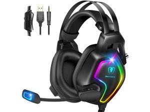 Gaming Headset for PS4 PC Xbox One Controller Professional PS4 Headset with 7.1 Surround Sound Noise Cancelling Mic RGB LED Light Soft Memory Earmuffs for PC Laptop Tablet Mac Gaming Headset for PS4 PC Xbox One Controller Professional PS4 Headset with 7.1 Surround Sound Noise Cancelling Mic RGB LED Light Soft Memory Earmuffs for PC Laptop Tablet Mac