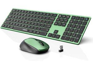 Wireless Keyboard and Mouse Combo WisFox 2.4G Full-Size Slim Thin Wireless Keyboard Mouse for Windows Computer Desktop PC Laptop Mac (Black and Green) Wireless Keyboard and Mouse Combo WisFox 2.4G Full-Size Slim Thin Wireless Keyboard Mouse for Windows Computer Desktop PC Laptop Mac (Black and Green)