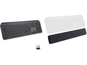 Logitech MX Keys Advanced Wireless Illuminated Keyboard - Graphite Bundle with Logitech MX Palm Rest