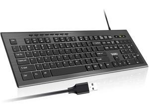 TNBIU Keyboard 4.9ft Cable Wired Computer Keyboard with Stands Low Profile Chiclet USB Keyboard for Windows/PC/Laptop/Desktop/Surface/Chromebook TNBIU Keyboard 4.9ft Cable Wired Computer Keyboard with Stands Low Profile Chiclet USB Keyboard for Windows/PC/Laptop/Desktop/Surface/Chromebook