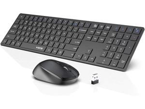 Wireless Keyboard and Mouse Combo WisFox 2.4G Full-Size Slim Thin Wireless Keyboard Mouse for Windows Computer Desktop PC Laptop Mac (Dark Black) Wireless Keyboard and Mouse Combo WisFox 2.4G Full-Size Slim Thin Wireless Keyboard Mouse for Windows Computer Desktop PC Laptop Mac (Dark Black)