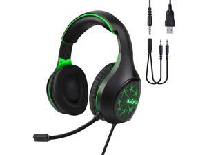 Aolyty Pro Gaming Headset 7.1 Stereo Surround with LED Light Mic Noise Cancelling Over Ear Headphones Compatible with Computer Laptop Phone TabletPS5 PS4 (Green) Aolyty Pro Gaming Headset 7.1 Stereo Surround with LED Light Mic Noise Cancelling Over Ear Headphones Compatible with Computer Laptop Phone TabletPS5 PS4 (Green)