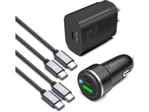 Super Fast Charger Type C Kit, VELOGK 25W PD PPS USB C Wall/Car Charger for Samsung Galaxy S21/S20/Plus/Ultra/Note 20/10/A71, 2020/2018 iPad Pro/Air, with 2X Nylon-Braided USB C-to-C Cable(3.3ft) Super Fast Charger Type C Kit, VELOGK 25W PD PPS USB C Wall/Car Charger for Samsung Galaxy S21/S20/Plus/Ultra/Note 20/10/A71, 2020/2018 iPad Pro/Air, with 2X Nylon-Braided USB C-to-C Cable(3.3ft)