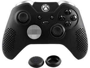 eXtremeRate Soft AntiSlip Silicone Controller Cover Skins Thumb Grips Caps Protective Case for Xbox One Elite Black