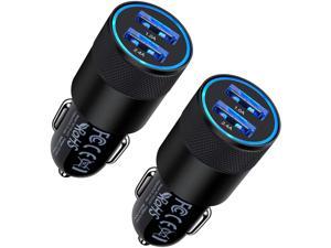 Fast Car Charger 2Pack 34A Fast Charging Car Adapter Dual Port Cigarette Lighter USB Charger for iPhone 12 11 Pro Max SE XR XS X 8 7 6 6S Plus Samsung Galaxy S21 S20 S10 S9 S8 A21 A10E A20 A51 A71