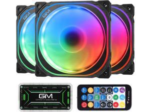 GIM KB-21 RGB Case Fans 3 Pack 120mm Quiet Computer Cooling LED Fan for PC case and CPU Cooler Colorful Rainbow Speed Adjustable Cooler with Hub GIM KB-21 RGB Case Fans 3 Pack 120mm Quiet Computer Cooling LED Fan for PC case and CPU Cooler Colorful Rainbow Speed Adjustable Cooler with Hub