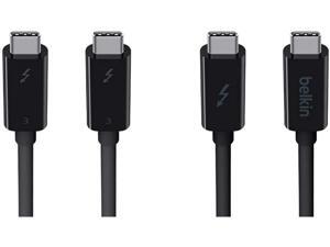 Belkin Thunderbolt 3 Cable 100 Watts (6.5 Feet/ 2 Meters) & Thunderbolt 3 USB Type-C Cable - Featuring USB-C to USB-C End Connections On 3 Foot/1 Meter Long Thunderbolt 3 Cable (F2CD081bt1M-BLK) Belkin Thunderbolt 3 Cable 100 Watts (6.5 Feet/ 2 Meters) & Thunderbolt 3 USB Type-C Cable - Featuring USB-C to USB-C End Connections On 3 Foot/1 Meter Long Thunderbolt 3 Cable (F2CD081bt1M-BLK)
