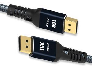 CABLEDECONN 2M 6.6FT DisplayPort 2.0 Ultra HD 16K 10K 8K 4K DP1.4 DP1.2 HBR3 16K(15360x8640)@60Hz 10K/8K@60Hz 4K@165Hz 144Hz High Speed 80Gbps HDCP 3D Slim and Flexible DP to DP Cable CABLEDECONN 2M 6.6FT DisplayPort 2.0 Ultra HD 16K 10K 8K 4K DP1.4 DP1.2 HBR3 16K(15360x8640)@60Hz 10K/8K@60Hz 4K@165Hz 144Hz High Speed 80Gbps HDCP 3D Slim and Flexible DP to DP Cable