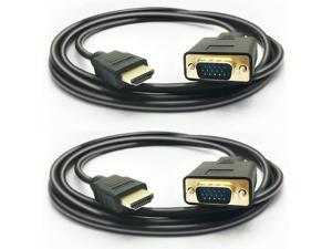 PeoTRIOL HDMI to VGA Cable 1080P HDMI Male to VGA Male M/M Video Converter Cord VGA Adapter Compatible with HDMI Desktop Laptop DVD to 15 Pin D-SUB VGA HDTV Monitor Projector (2Pack)