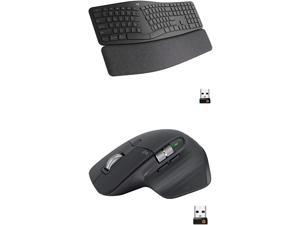 MX Master 3 Advanced Wireless Mouse - Graphite & Ergo K860 Wireless Ergonomic Keyboard with Wrist Rest - Split Keyboard Layout for Windows/Mac Bluetooth or USB Connectivity