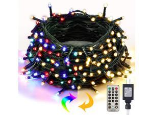 Corn Christmas String Lights, 66ft 200 LED Color Changing Tree Light Plug in 11 Modes Functions Warm White & Multicolor with Remote Timer, Connectable for Outdoor Indoor Xmas Party Decorations