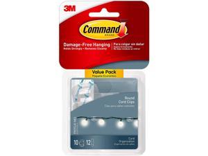 Command Round Cord Clips Clear 10-Clips/Pack 4-Packs Organize Damage-Free