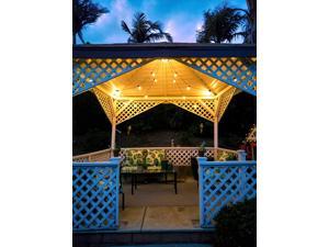 Brightech Ambience Pro - Waterproof Solar Powered Outdoor String Lights - 48 Ft Vintage Edison Bulbs Create Bistro Ambience On Your Patio - Commercial Grade Shatterproof - 1W LED Soft White Light