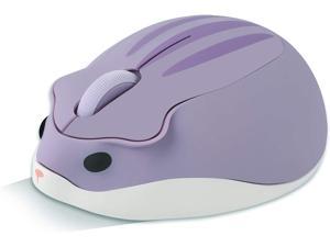 elec Space 2.4G Wireless Mouse Cute Animal Hamster Shape Silent Mouse 1200DPI Portable Mobile Optical Mouse with USB Receiver 3 Buttons Cordless Mouse for PC Mac Laptop Notebook Computer(Purple)