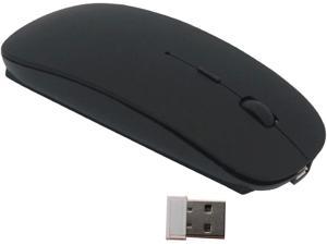 Smart-US 2.4G Rechargeable Mobile Portable Wireless Optical Mouse with USB Receiver Mute Type mice 3 Adjustable DPI Levels for Notebook PC Laptop Computer MacBook (Black)