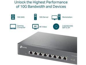 TL-SX1008 | 8 Port 10G/Multi-Gig Unmanaged Ethernet Switch | Desktop/Rackmount | Plug & Play | Fanless | Sturdy Metal Casing | Limited Lifetime Protection | Speed Auto-Negotiation
